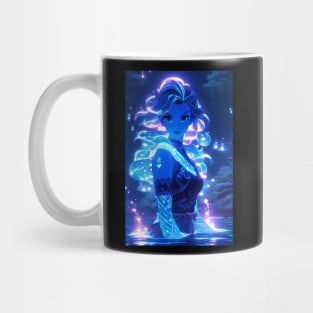 Bioluminescent girl in lake Mug